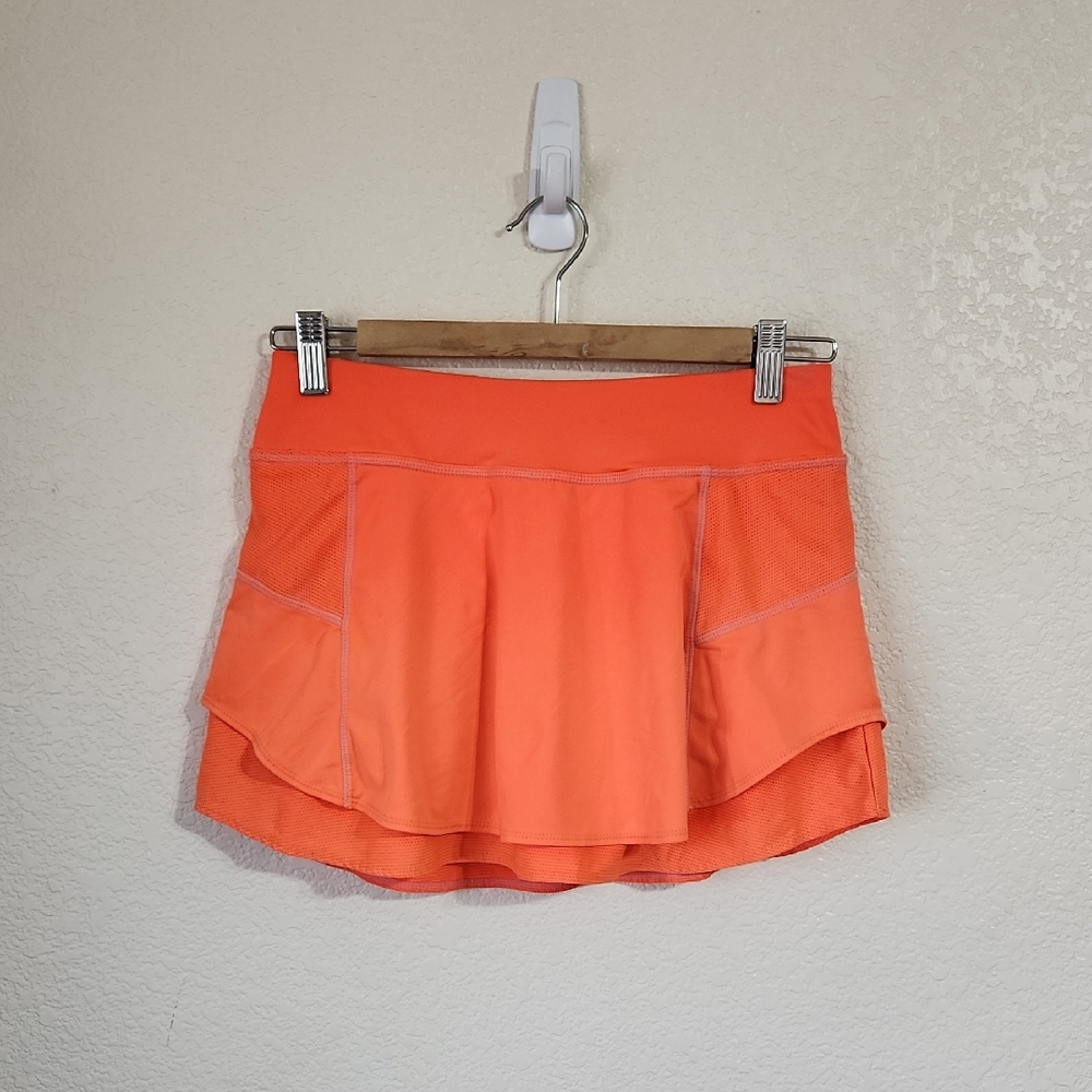 Athleta Bustle Tennis Skort Skirt Neon Orange Ember Size XS - Picture 4 of 13